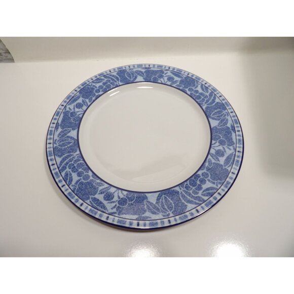 Tognana Italy Blue Plaid Fruit Porcelain Dinner Plate - Picture 1 of 6